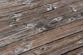 Aged worn timber boards on a pier - background texture