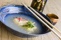 Agedashi tofu blue bowl