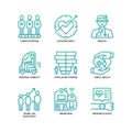 Ageing Society icons set