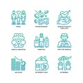 Ageing Society icons set