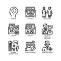 Ageing Society icons set