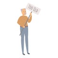 Ageism protest icon cartoon vector. Age discrimination