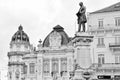 Agency Bank of Portugal in the beautiful square with Joaquim Augusto statue , Coimbra