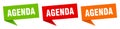 agenda banner. agenda speech bubble label set.