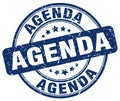 Agenda blue grunge round vintage stamp Royalty Free Stock Photo