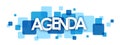 AGENDA blue typography banner Royalty Free Stock Photo