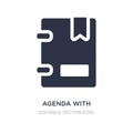 agenda with bookmarks icon on white background. Simple element illustration from Education concept