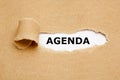 Agenda Brown Torn Paper Concept Royalty Free Stock Photo