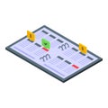 Agenda finance strategy icon isometric . Media impact