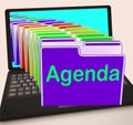 Agenda Folders Laptop Show Schedule Lineup Or Timetable