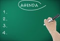 Agenda hand writing Royalty Free Stock Photo