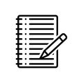 Black line icon for Agenda, order paper and list Royalty Free Stock Photo