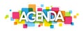 AGENDA banner on overlapping colorful squares Royalty Free Stock Photo