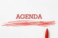 Agenda on paper