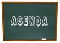 Agenda Schedule Word Chalkboard School Class Lesson Education