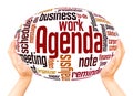 Agenda word cloud hand sphere concept Royalty Free Stock Photo