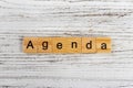 AGENDA word made with wooden blocks concept