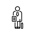 Black line icon for Agent, buyer and handler Royalty Free Stock Photo