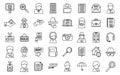 Agent icons set outline vector. Camera detect