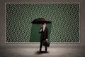 Agent insurance bring umbrella in front rain illustration