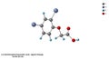 Agent Orange or 2,4-Dichlorophenoxyacetic Acid C8H6Cl2O3 Molecular Structure 3D Diagram