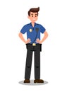 Agent with Radio Transmitter Cartoon Character