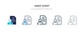 Agent script icon in different style vector illustration. two colored and black agent script vector icons designed in filled,