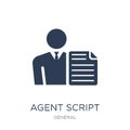 agent script icon. Trendy flat vector agent script icon on white