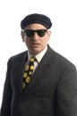 Agent in sunglasses french beret Royalty Free Stock Photo