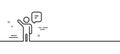 Agent talk line icon. Business management sign. Minimal line pattern banner. Vector