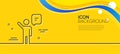 Agent talk line icon. Business management sign. Minimal line yellow banner. Vector