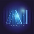 Agentic AI Concept Typography Technology Background Royalty Free Stock Photo