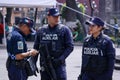 Agents of the Auxiliary Police of Puebla taking care during the Covid-19 coronavirus contingency