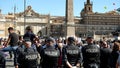 Agents of the ITALIAN POLICE preside over the demonstration of the ITALIAN RIGHT in Piazza del Popolo