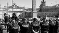 Agents of the ITALIAN POLICE preside over the demonstration of the ITALIAN RIGHT in Piazza del Popolo