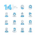 Ages - set of line design style icons