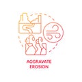 Aggravate erosion red gradient concept icon Royalty Free Stock Photo