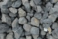 Aggregate of very large coarse gray stones, crushed at a stone pit, gravel pattern Royalty Free Stock Photo