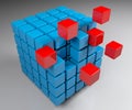 Aggregation concept cube - 3D rendering illustration Royalty Free Stock Photo