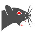 Aggression in domestic rat solid icon, Diseases of pets concept, aggressive pet sign on white background, rodent with Royalty Free Stock Photo