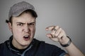 Aggression, man pointing Royalty Free Stock Photo