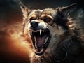 Ai Generated illustration Wildlife Concept of Aggressive angry dog Royalty Free Stock Photo
