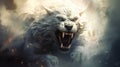 Aggressive Animated White Wolf: Intense Digital Art By Marcin Sobas