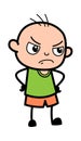 Aggressive Bald Boy Cartoon Royalty Free Stock Photo