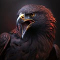 aggressive black and red eagle generative AI