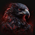 aggressive black and red eagle generative AI