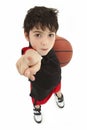 Aggressive Boy Child Basketball Player Close Up