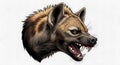 Aggressive Brown Dog Head Illustration with Fierce Expression and Sharp Teeth Royalty Free Stock Photo