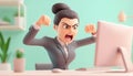 Aggressive Businesswoman'S Outburst Royalty Free Stock Photo