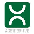 Aggressive concept icon on white